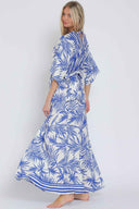 Blue Kimono Maxi Dress back