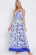 Printed Blue Maxi Dress