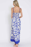  Printed Blue Maxi Dress back