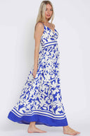  Printed Blue Maxi Dress side