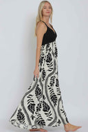 Ivory Black Tie Maxi Dress side