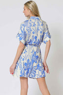 Printed Tie Mini Dress back