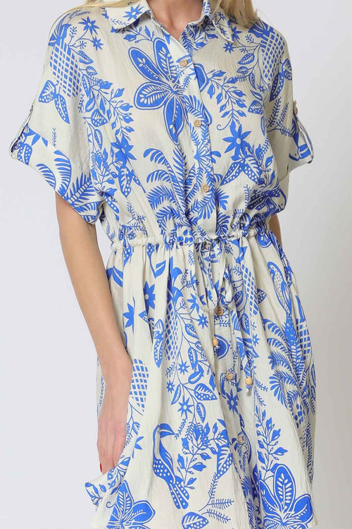 Printed Tie Mini Dress detail