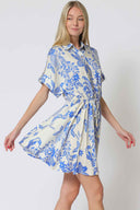 Printed Tie Mini Dress side