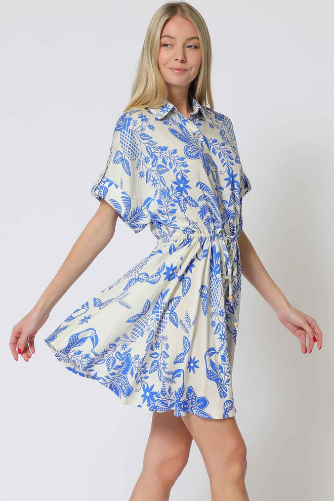 Printed Tie Mini Dress side