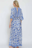 Ivory Border Kimono Maxi Dress back