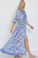 Ivory Border Kimono Maxi Dress side