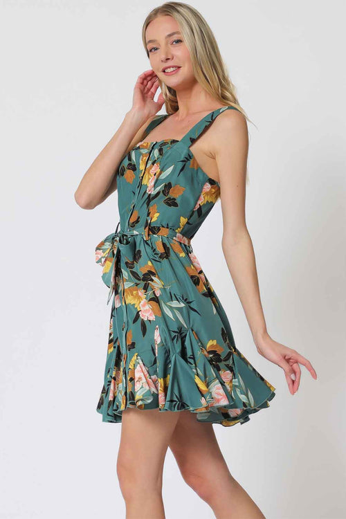 Emerald Printed Mini Dress side