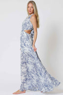 Printed Halter Maxi Dress side