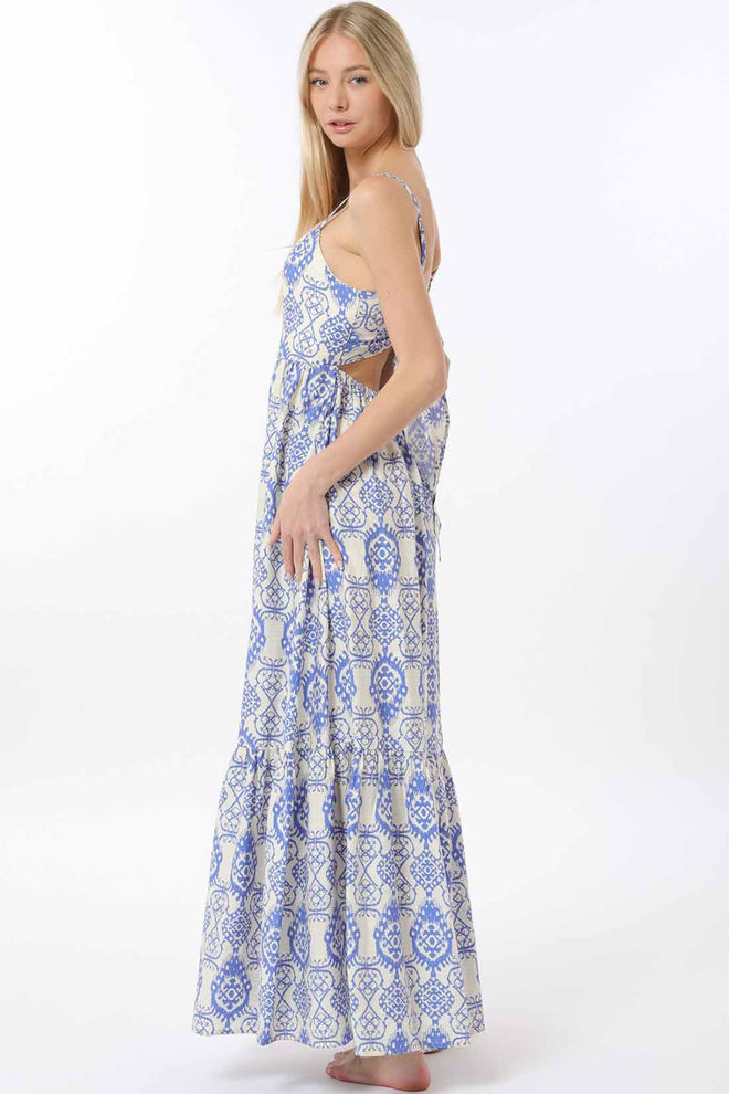 Ivory Blue Printed Maxi Dress side