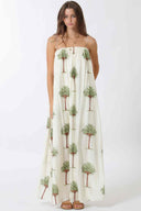 Ivory Printed Palm Maxi Dress