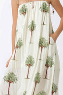 Ivory Printed Palm Maxi Dress detail