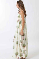 Ivory Printed Palm Maxi Dress side