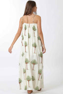 Ivory Printed Palm Maxi Dress back