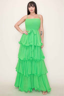Green Chiffon Maxi Dress