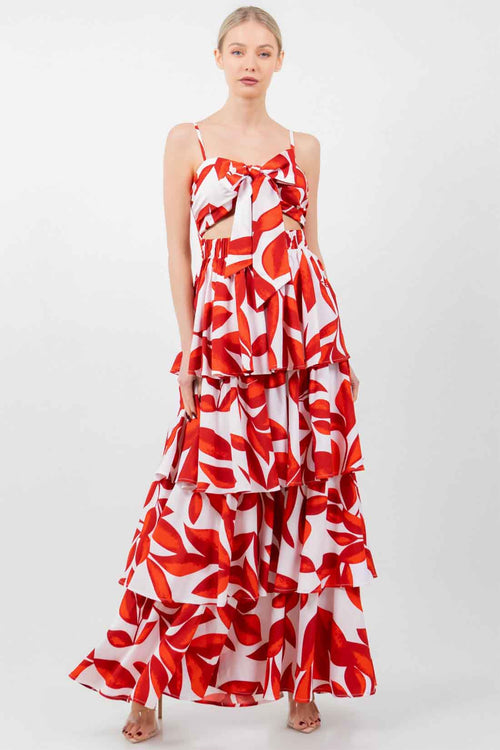 Red Floral Maxi Dress