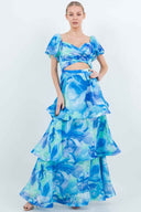 Blue Smocked Maxi Dress