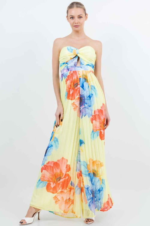 Yellow Pleated Jumpsuit