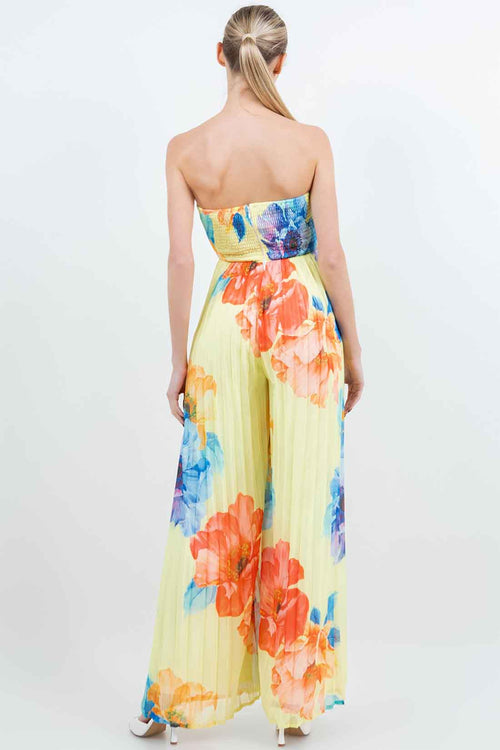 Yellow Pleated Jumpsuit back