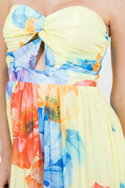 Yellow Pleated Jumpsuit details