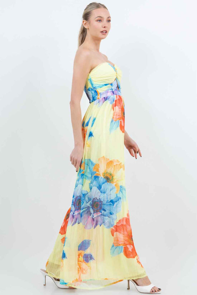 Yellow Pleated Jumpsuit side