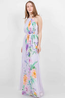 Lavender Pleated Maxi Dress side