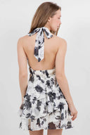 Black Halter Mini Dress back
