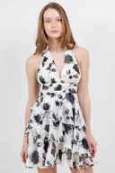 Black Halter Mini Dress front