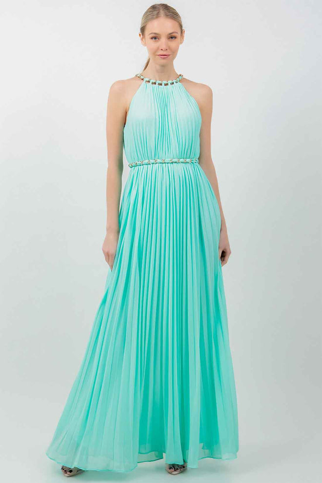 Mint Halter Chain Maxi Dress