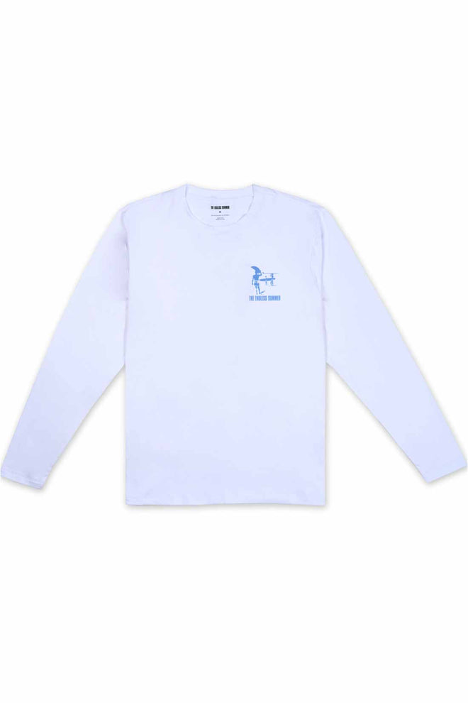 White Guitar Print Long Sleeve Rashguard