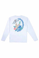 White Guitar Print Long Sleeve Rashguard back