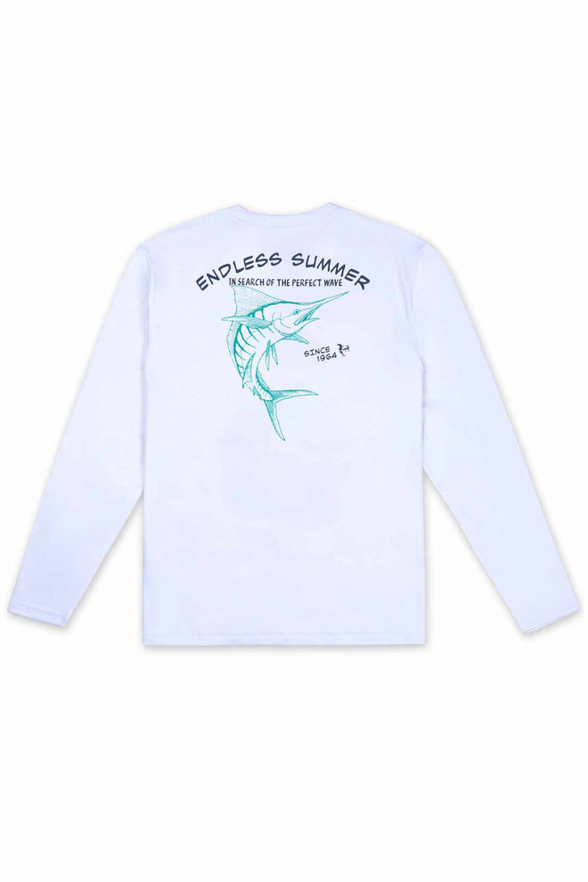 White Fish Long Sleeve Rashguard back