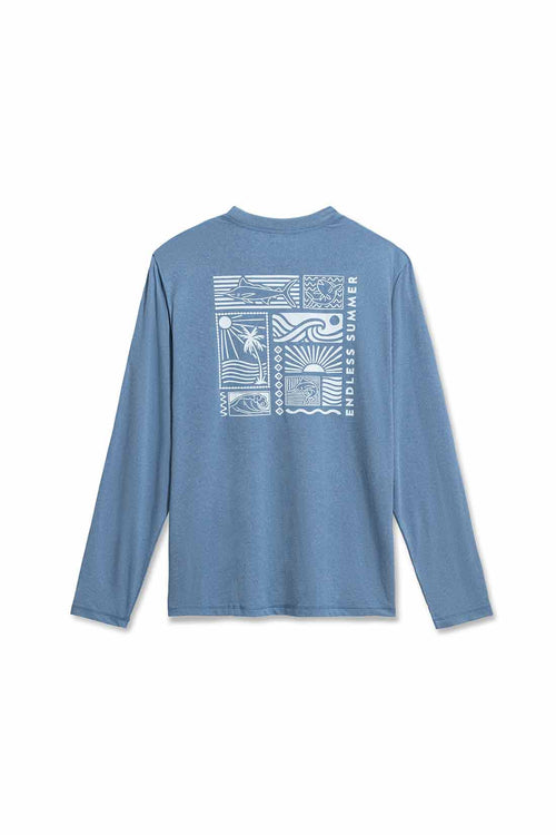 Denim Printed Long Sleeve Sunshirt back