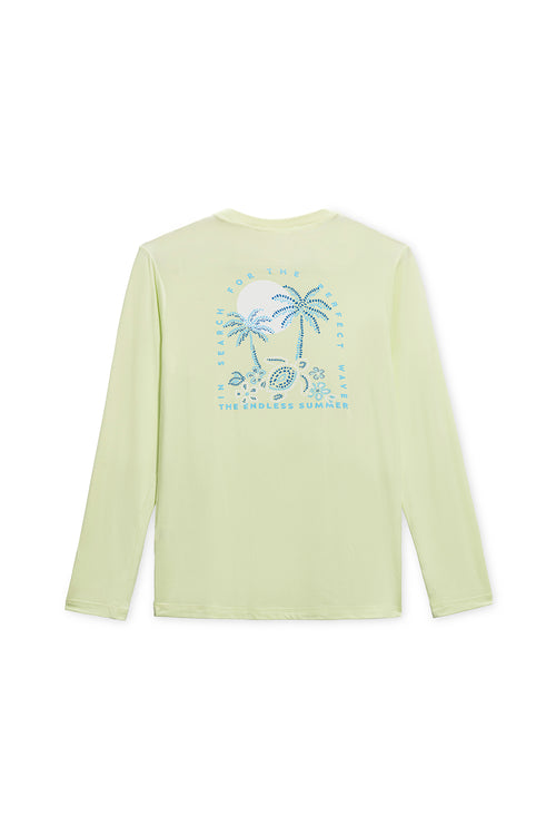Lime Printed Long Sleeve Sunshirt back