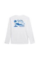 White Printed Long Sleeve Sunshirt back