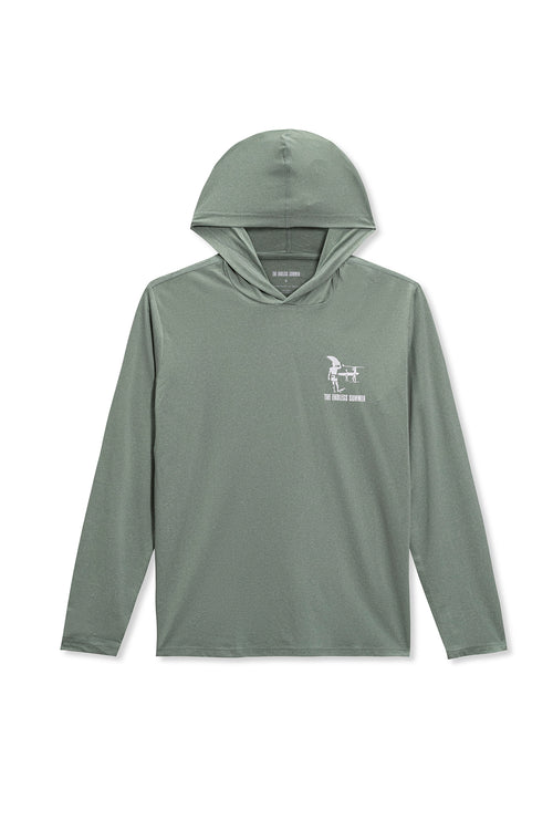 Green Printed LS Hooded Sunshirt