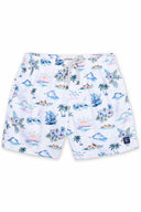 White Island Print Swim Trunk
