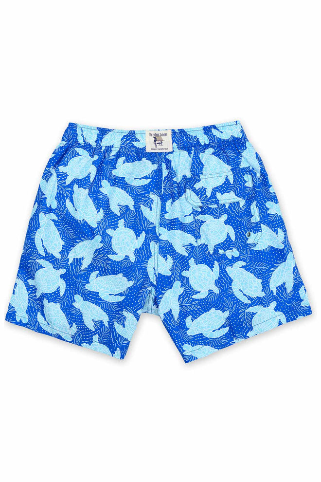 Blue Turtle Swim Trunk back