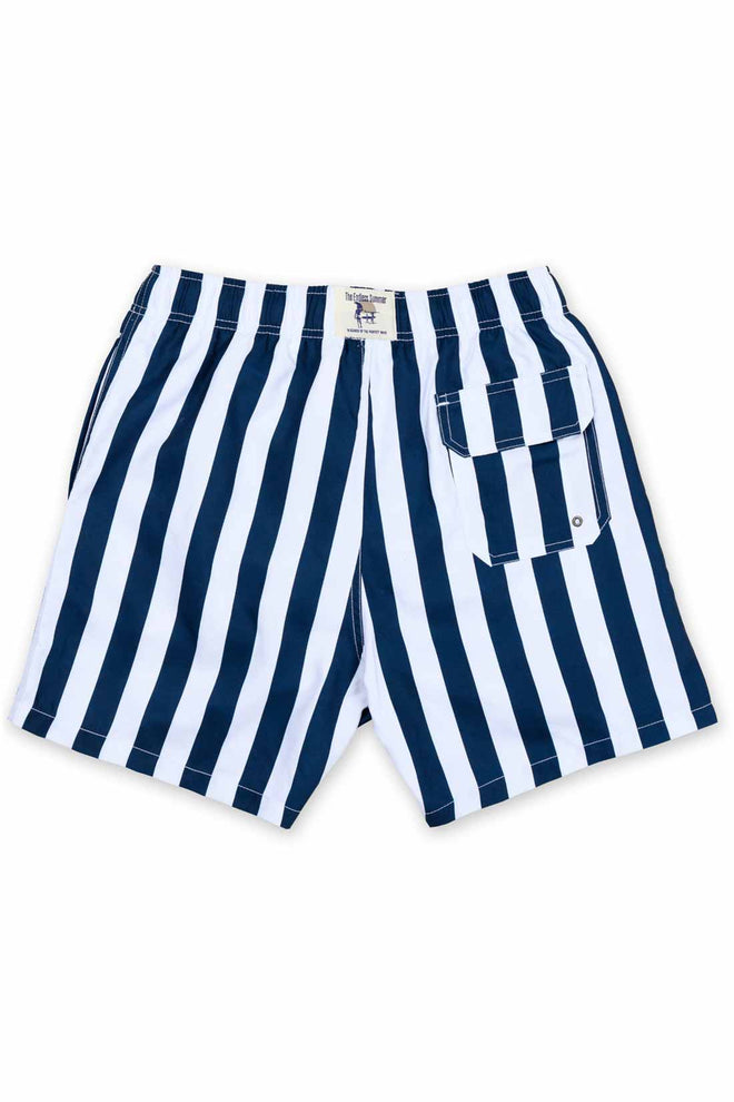 Navy Stripes Swim Trunk back