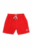 Red Solid Swim Trunk