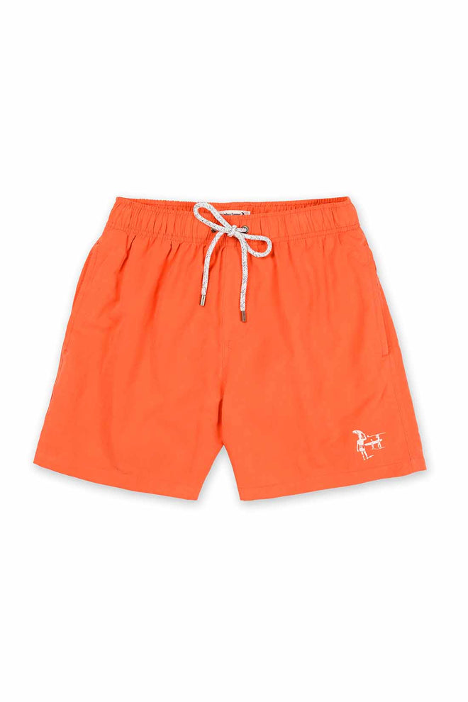 Orange Solid Swim Trunk