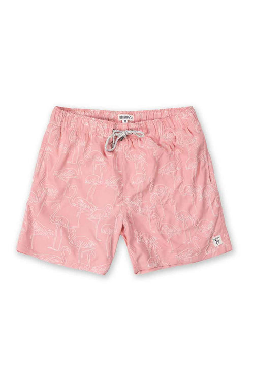 Pink Embroidered Swimtrunk