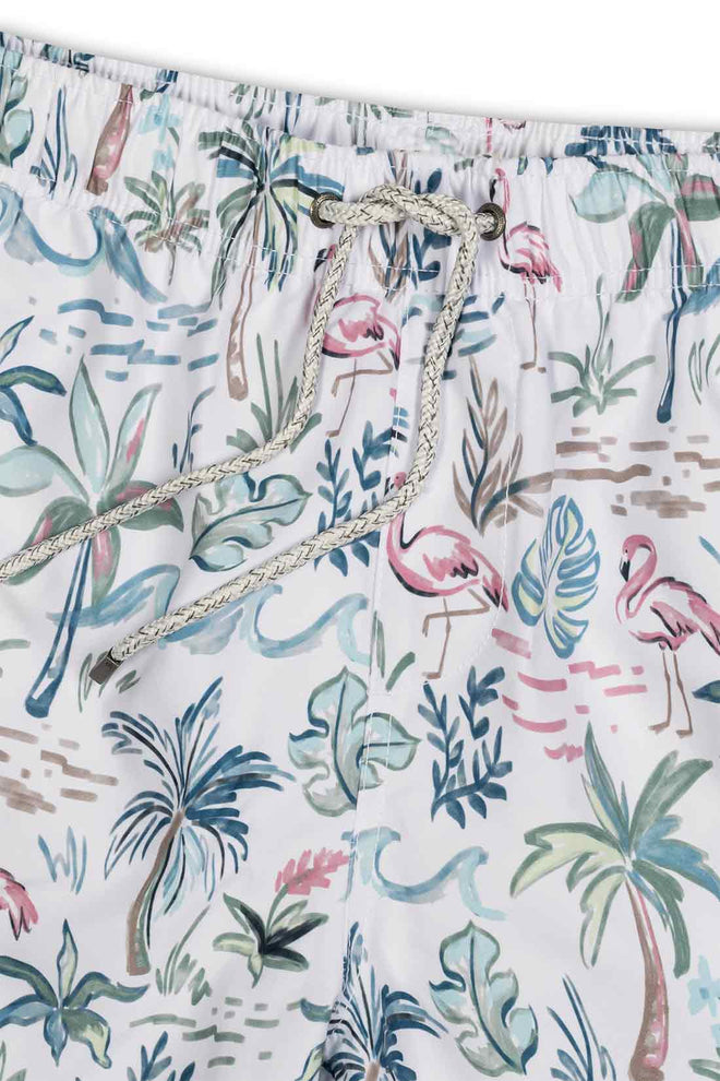 White Sketch Volley Swimtrunk detail