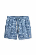 Denim Printed Volley Swimtrunk