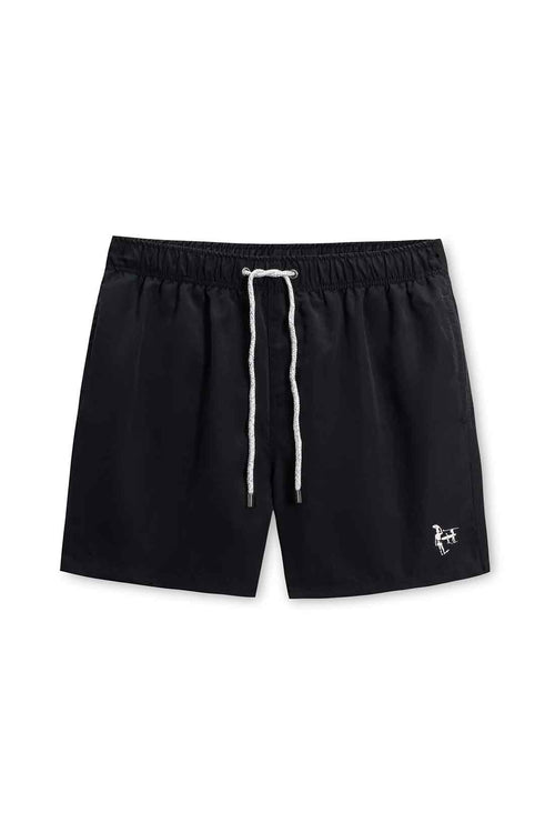 Black Solid Volley Swimtrunk