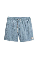 Grey Blue Embroidered Swimtrunk