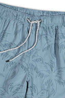 Grey Blue Embroidered Swimtrunk details