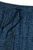 Navy Perforated Printed Swimtrunk detail