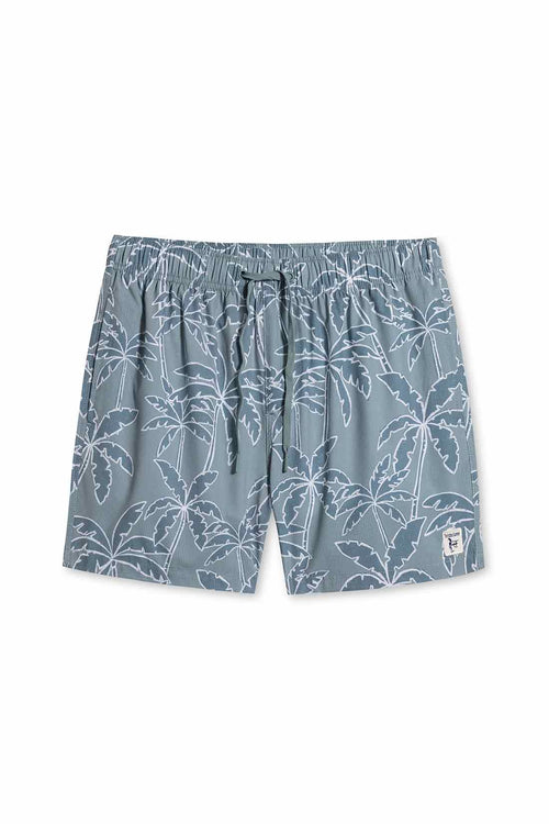 Green Perforated Printed Swimtrunk