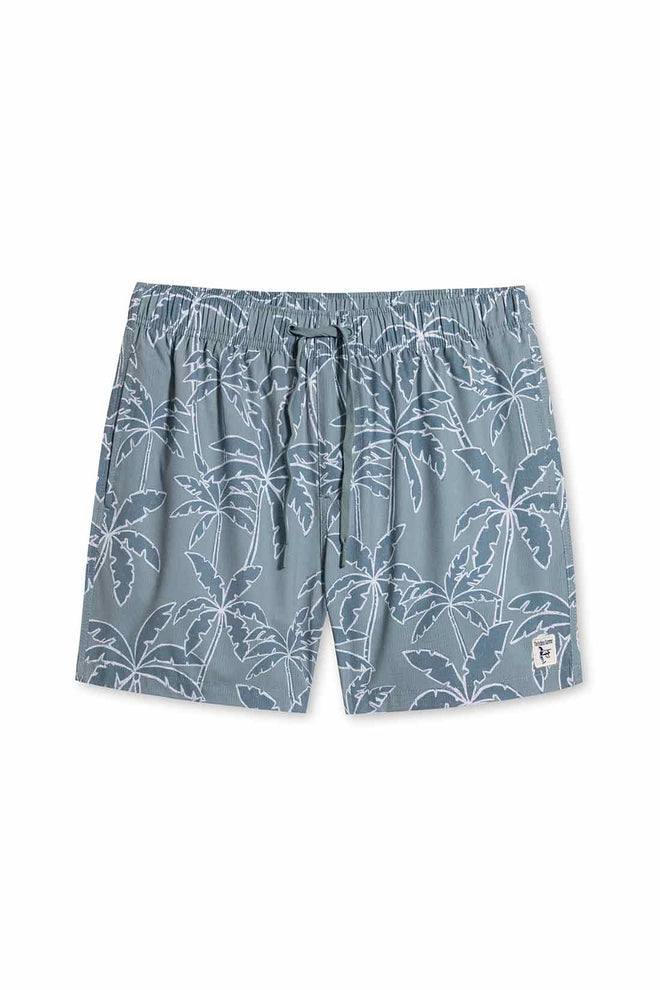 Green Perforated Printed Swimtrunk